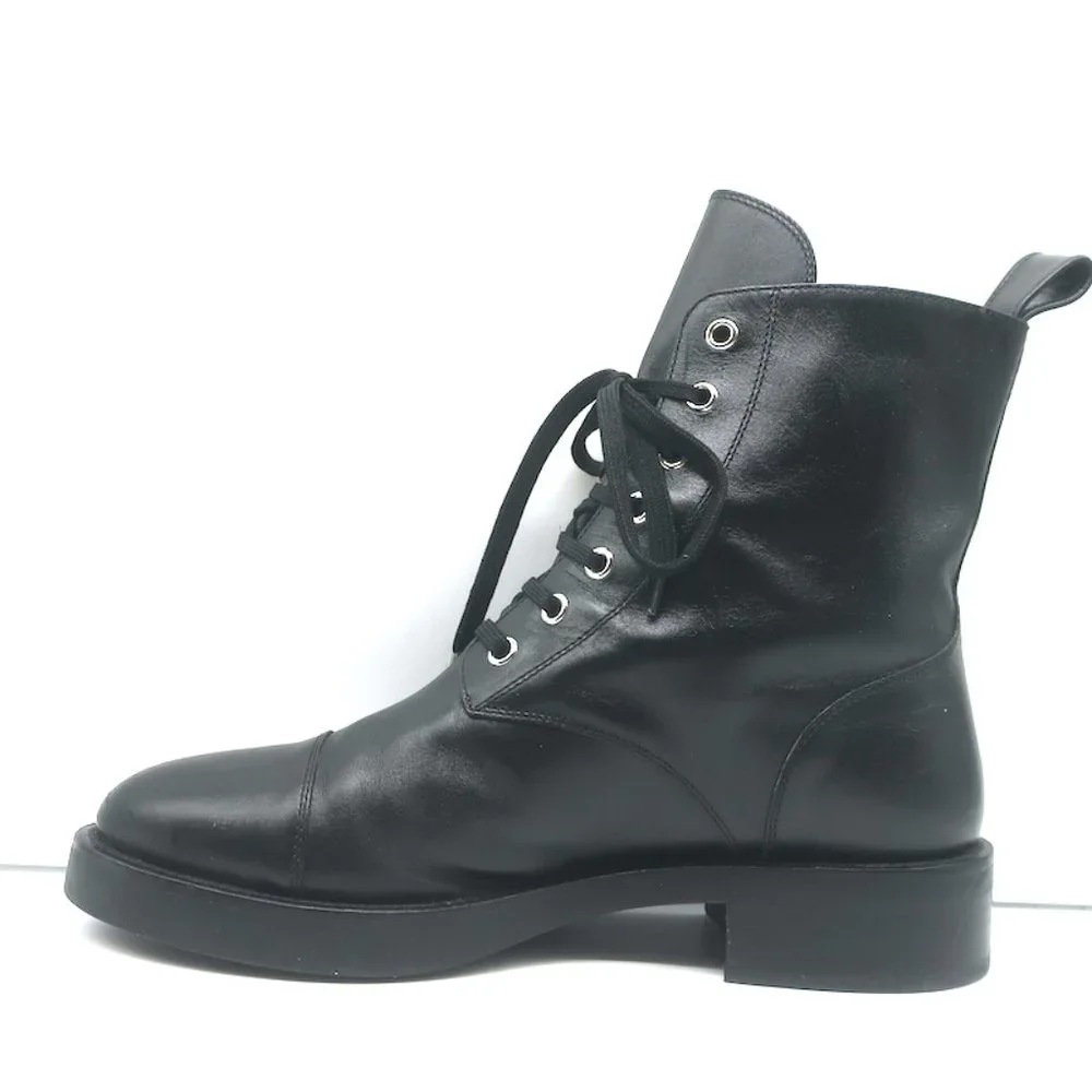 LOUIS VUITTON RANGER BOOTS WITH PATCHES BLACK LEATHER SIZE 40 FLAT COMBAT BOOTS - Picture 7 of 12